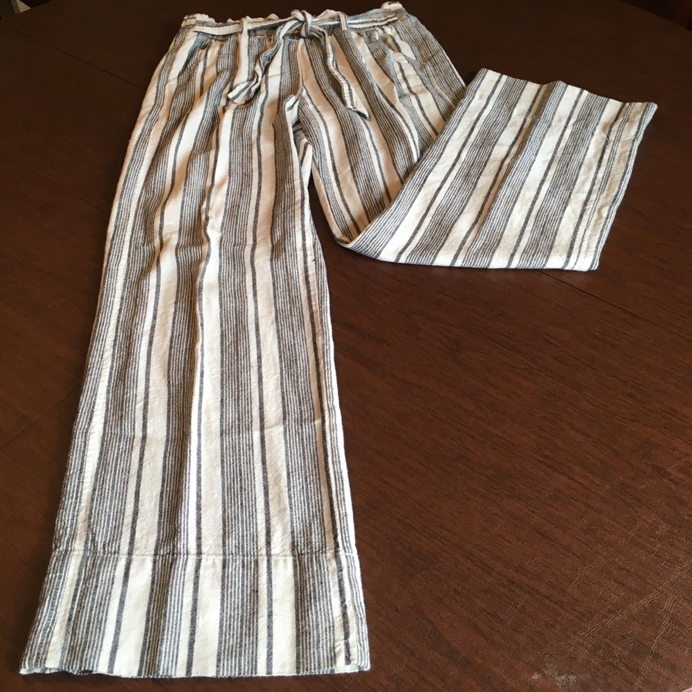Jolt Linen Size Small Stripped Flowy Beach Pants